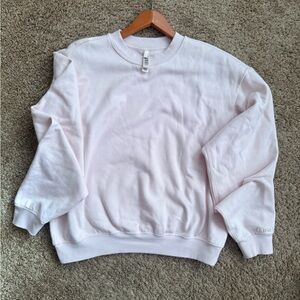 SKIMS Cotton Fleece Barley Pink Crewneck